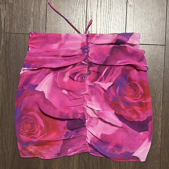 Bershka pink/purple rouched mini skirt - Picture 3 of 3